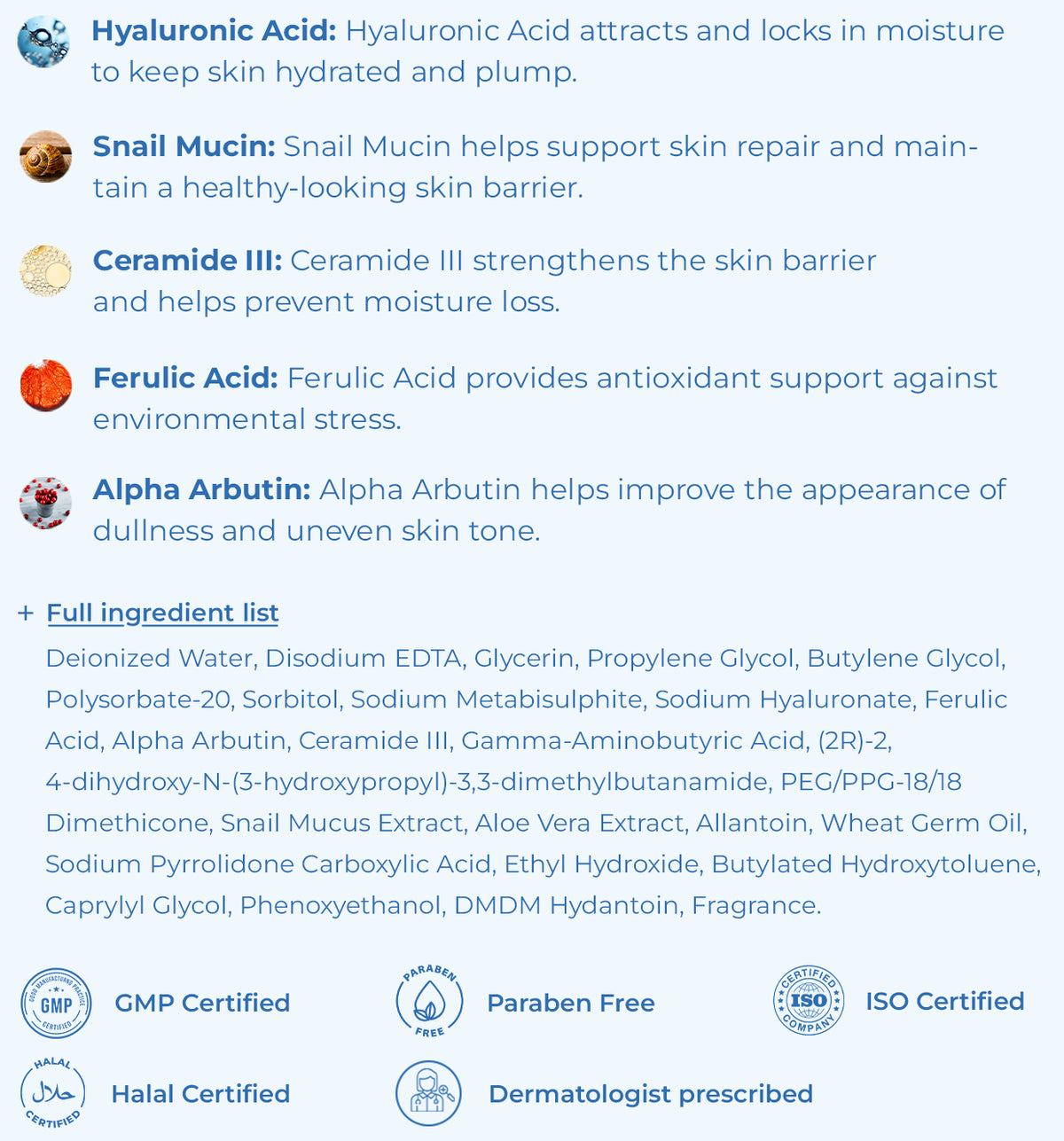 Dermive Hydrating Serum ingredients and formula facts