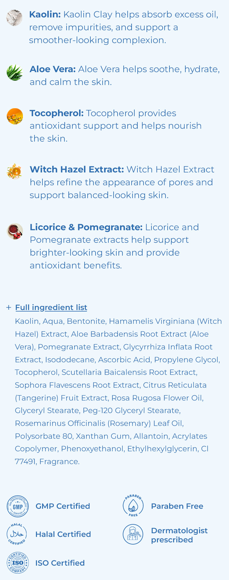 Brightening Pink Clay Mask ingredients and formula facts (mobile)